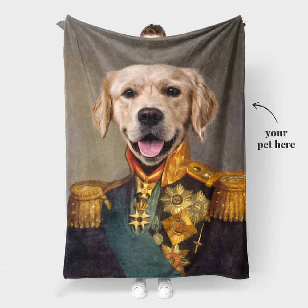 dog picture on blanket
